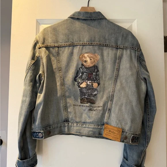 Polo Ralph Lauren Polo Bear Denim Jacket All-Over Bear Lining - Picture 3 of 4